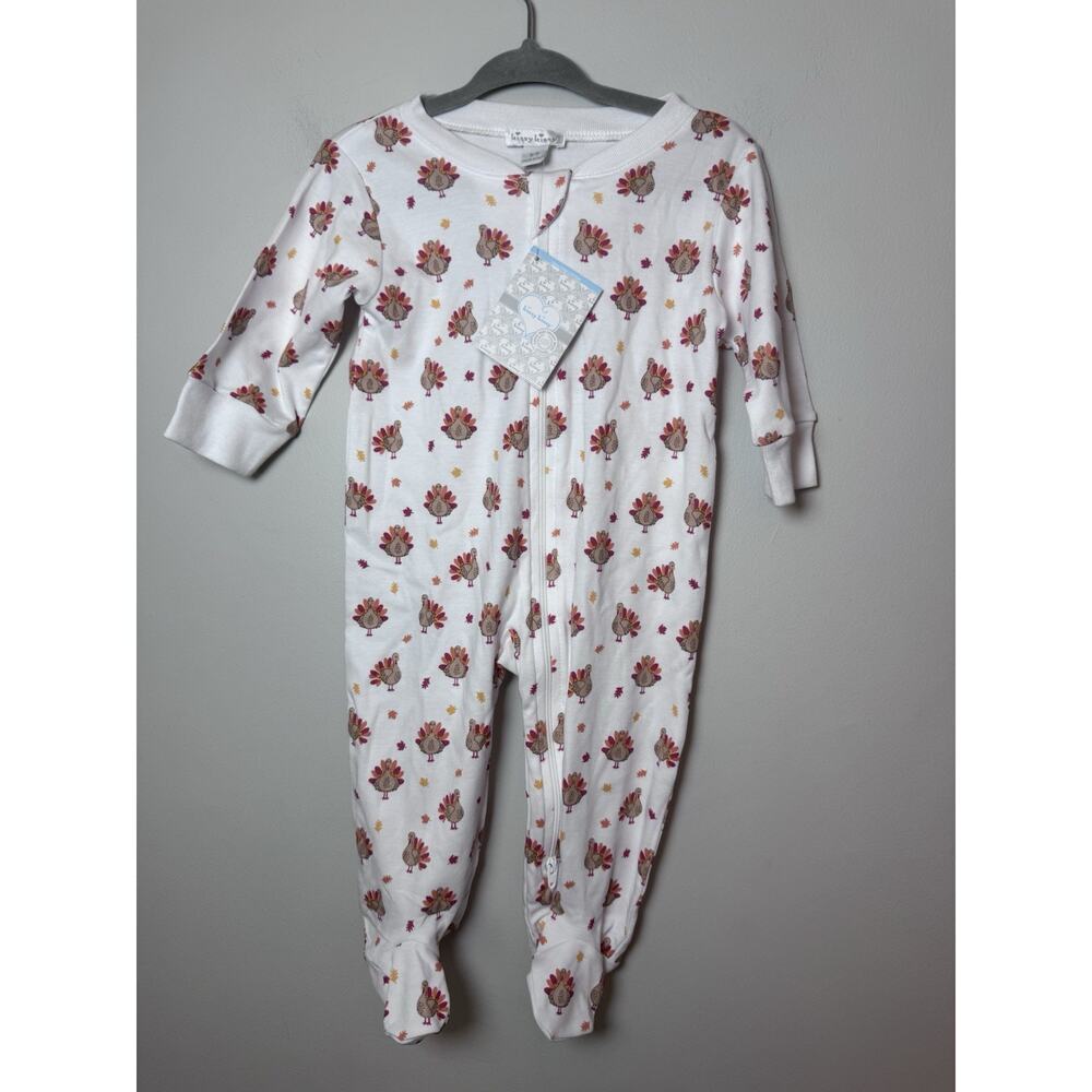 Kissy Kissy White Thanksgiving Turkey Zipper Footie Turkey Time 3-6 Months NWT